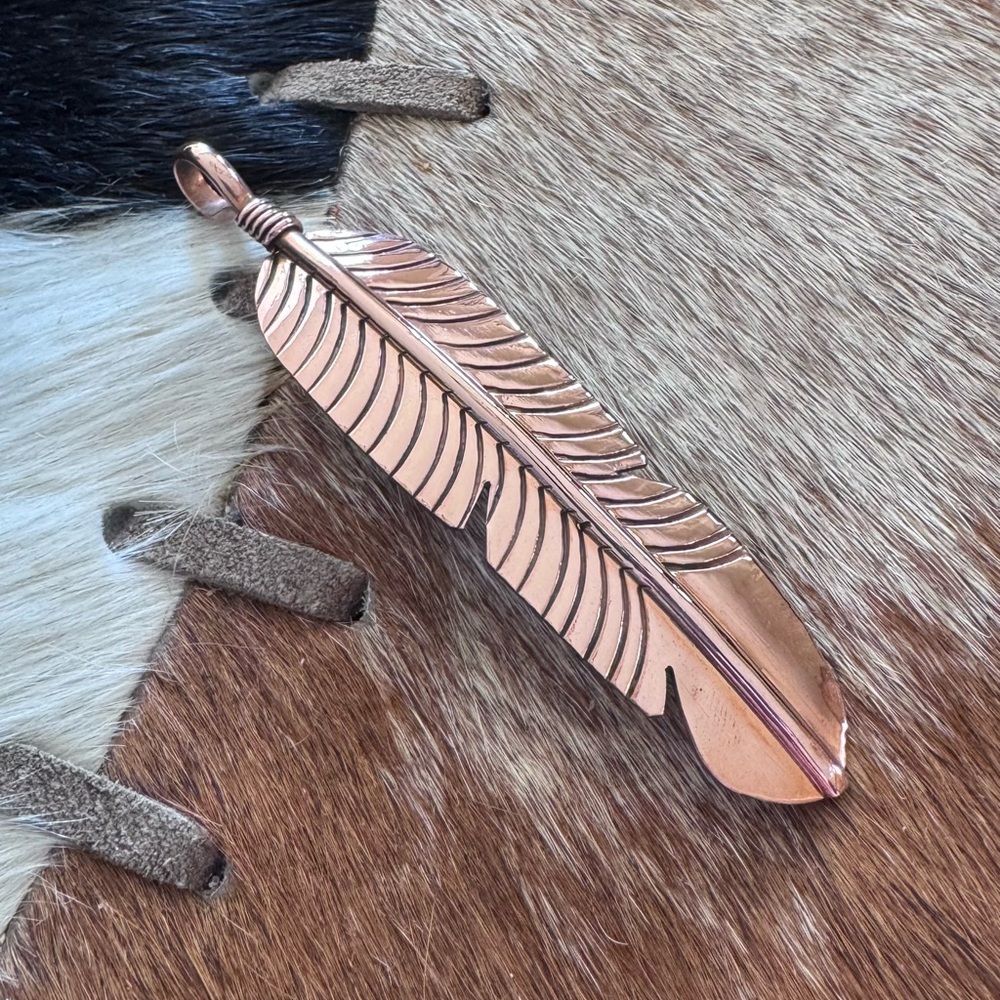 Copper Feather Pendant